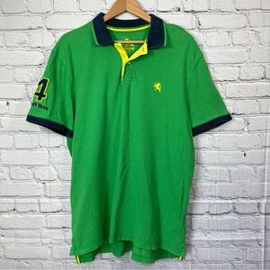 Express Legend Of Virtue Polo Shirt Mens Size XL Green #4 Embroidered